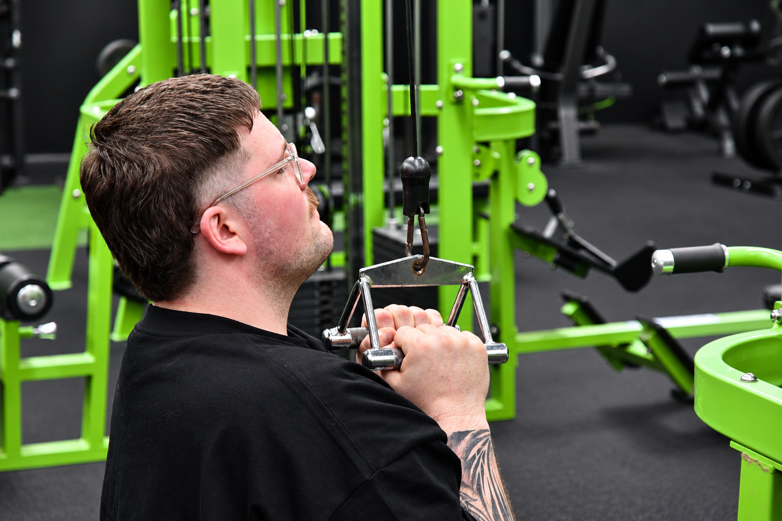 A client performing a cable exercise at Lifechoice Fitness
